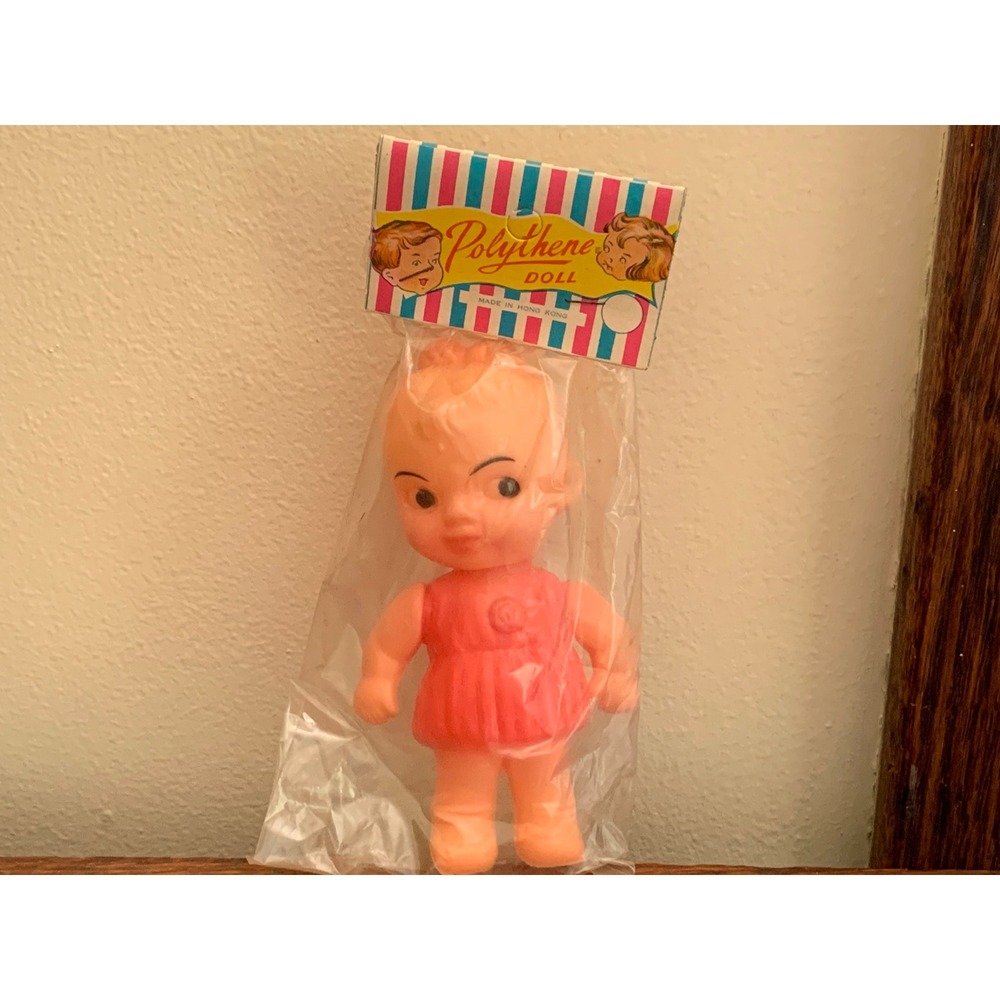Vintage Mid Century Polythene Baby Doll in Original Packaging